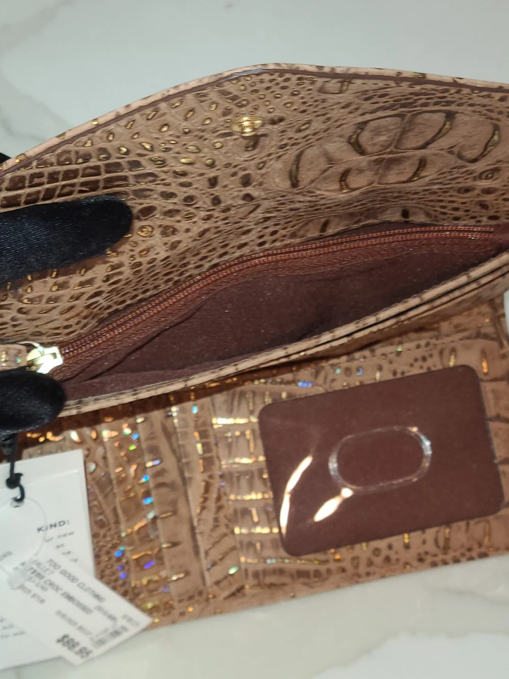Brahmin NWT Veronica Gold Mini Melbourne Wallet Trifold